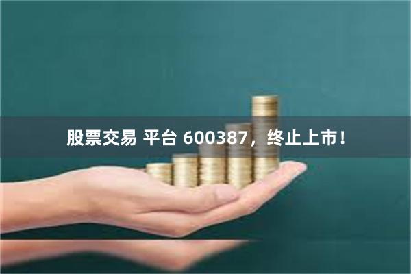 股票交易 平台 600387，终止上市！