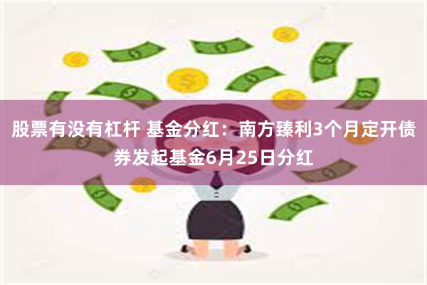 股票有没有杠杆 基金分红：南方臻利3个月定开债券发起基金6月25日分红